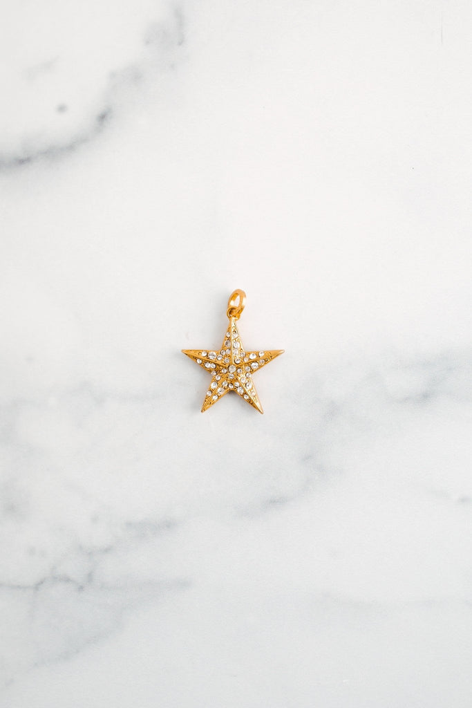 Crystal Encrusted Star Charm - Elizabeth Cole Jewelry